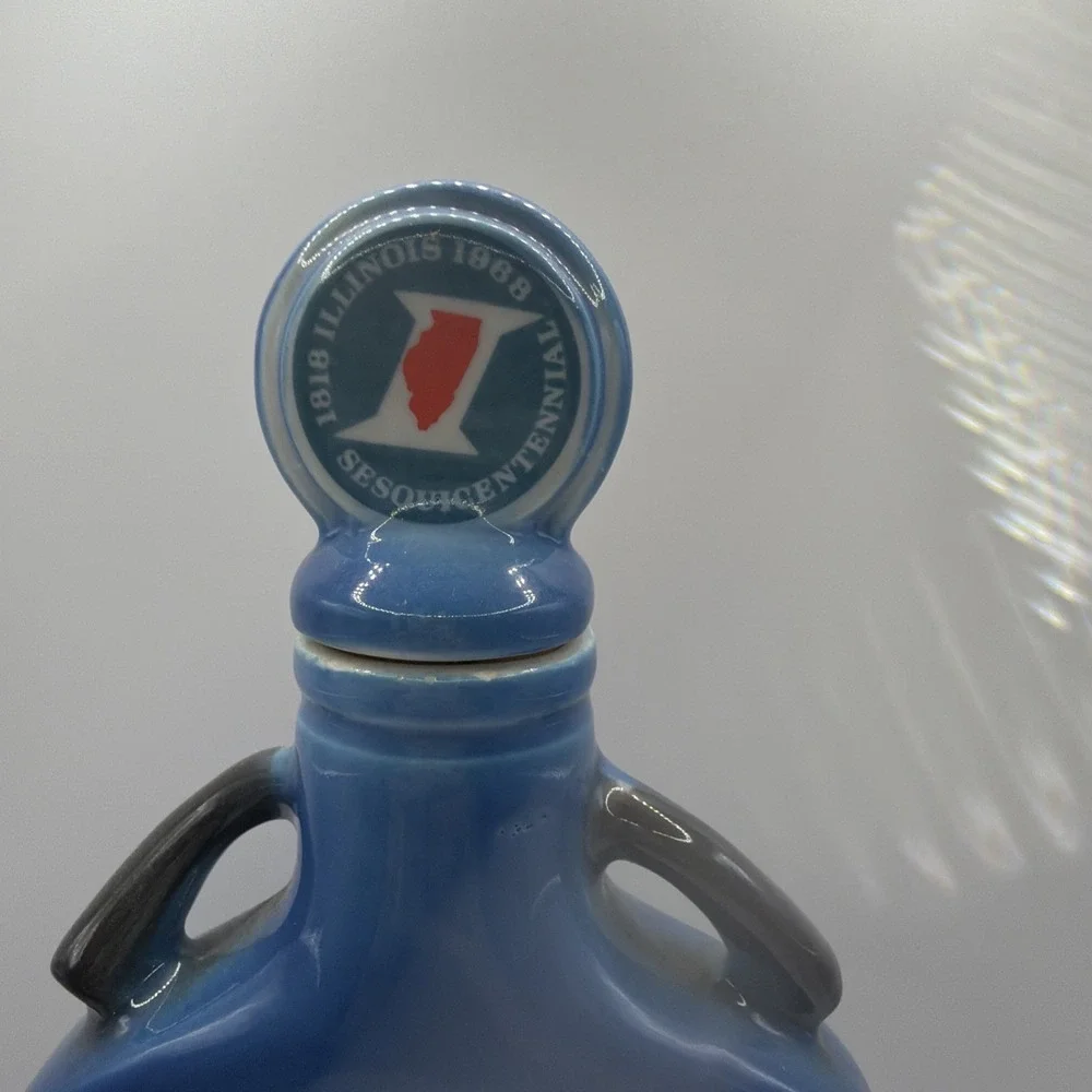 Vintage 1968 Jim Beam Illinois Sesquicentennial EMPTY Decanter Bottle 1818-1968‎